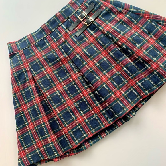 Simons Twik Pleated Plaid Mini Skirt in Multicolour | Small - Picture 4 of 7